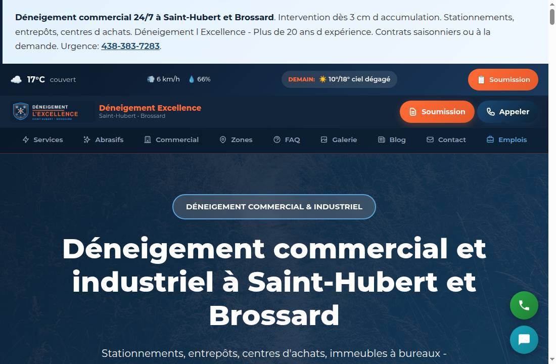 Capture du site officiel Déneigement Excellence